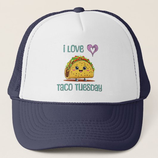 Ik hou van Taco Tuesday Trucker Pet (Voorkant)
