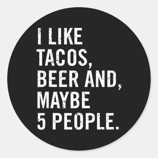 Ik hou van Tacos Cinco de Mayo Ronde Sticker (Voorkant)