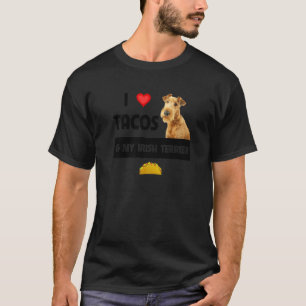 Ik hou van tacos en mijn Ierse terrier Dog Mexican T-shirt