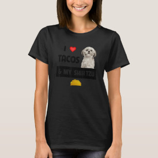 Ik hou van taco's en mijn shih tzu hond Mexicaanse T-shirt