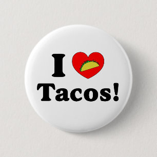Ik hou van taco's Grappige taco-dinsdagliefhebber Ronde Button 5,7 Cm