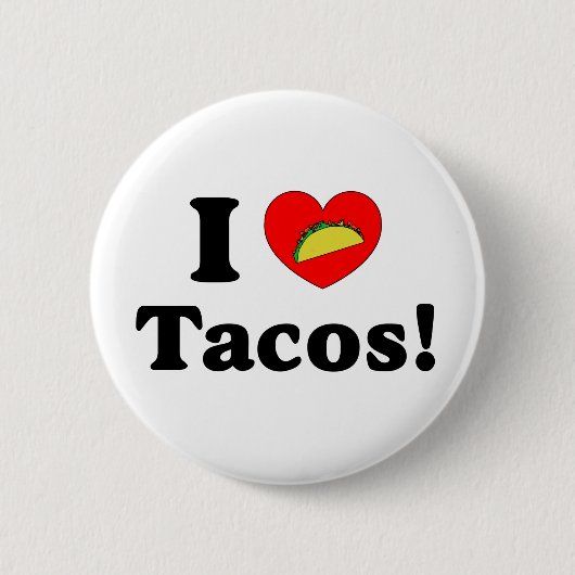 Ik hou van taco's Grappige taco-dinsdagliefhebber Ronde Button 5,7 Cm (Voorkant)