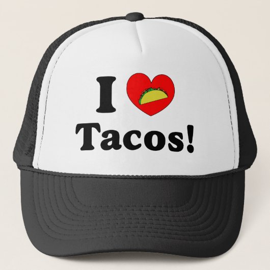 Ik hou van taco's Grappige taco-dinsdagliefhebber Trucker Pet (Voorkant)
