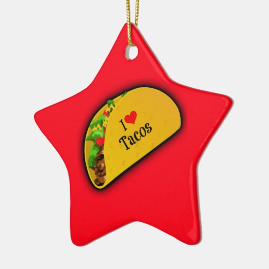 Ik hou van Tacos Keramisch Ornament (Links)