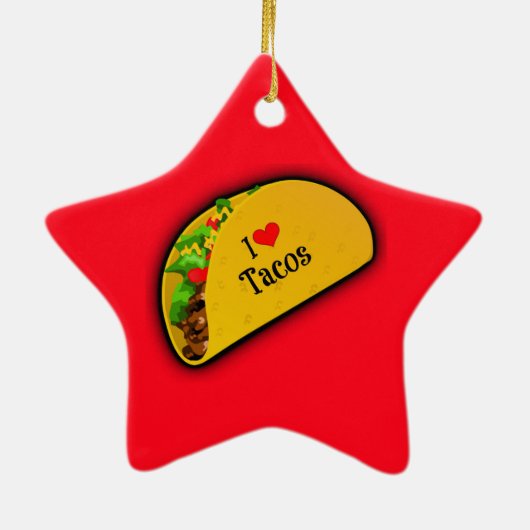 Ik hou van Tacos Keramisch Ornament (Achterkant)