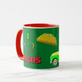 Ik hou van Tacos kleine gele Taco vrachtwagen Mok (Voorkant links)