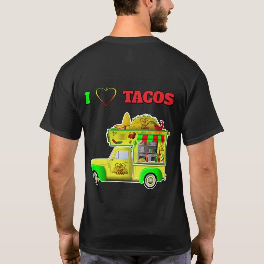 Ik hou van Tacos Little Taco Truck shirten T-shirt (Achterkant)