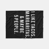 Ik hou van Tacos Margaritas en als 5 mensen dinsda Fleece Deken (Voorkant (Horizontaal))