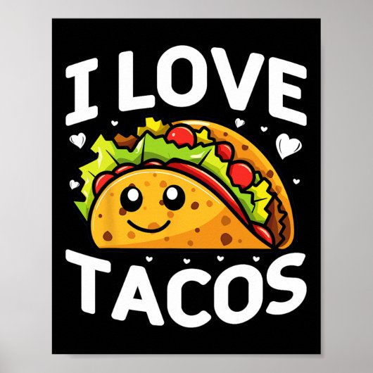 Ik hou van Tacos Mexicaanse partij Ik hou van Taco Poster (Voorkant)