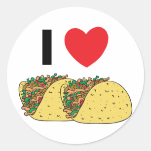 Ik hou van Tacos Ronde Sticker