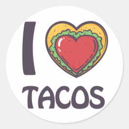 Ik hou van Tacos Ronde Sticker