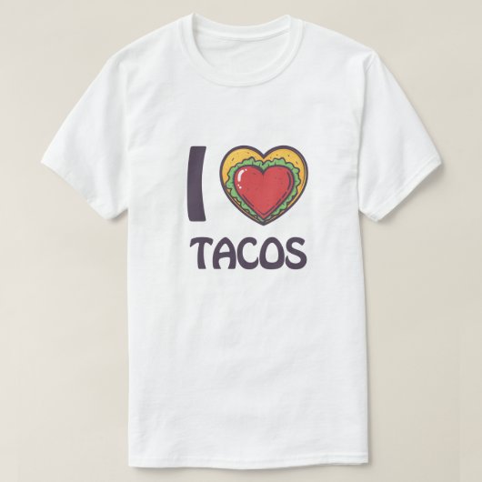 Ik hou van Tacos T-shirt (Design voorkant)