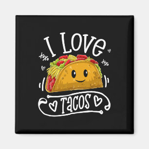 Ik hou van Tacos T Shirt Cinco de Mayo Vrouwen Man Magneet