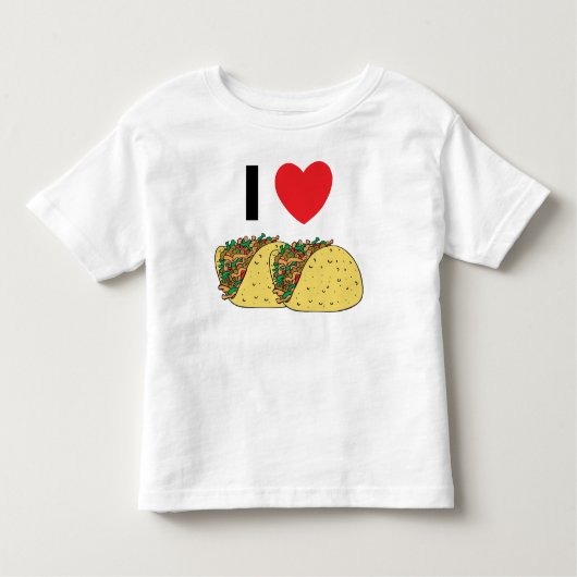 Ik hou van Tacos Toddler Kinder Shirts (Voorkant)