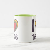 Ik hou van Tacos Tweekleurige Koffiemok (Center)