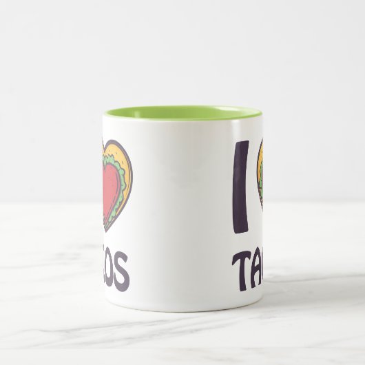 Ik hou van Tacos Tweekleurige Koffiemok (Center)