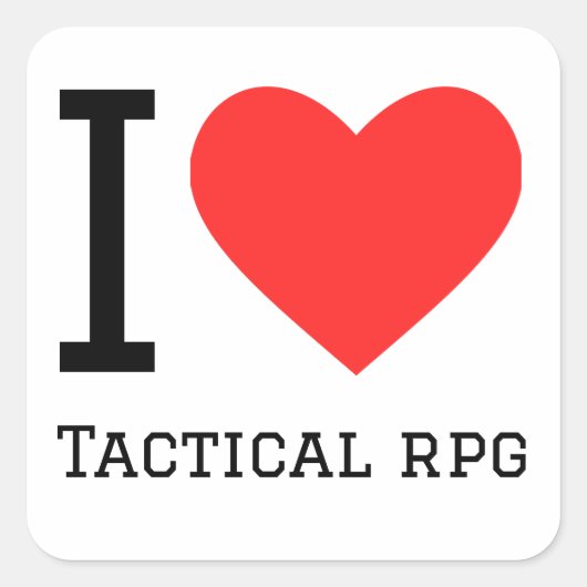 Ik hou van tactische RPG Vierkante Sticker (Voorkant)