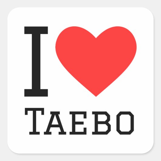 Ik hou van taebo vierkante sticker (Voorkant)