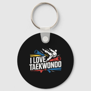 Ik hou van Taekwondo Martial Arts Geest Sleutelhanger