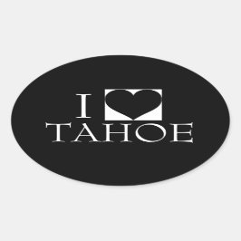IK HOU VAN TAHOE GLANZENDE BUMPERSTICKER OVALE STICKER