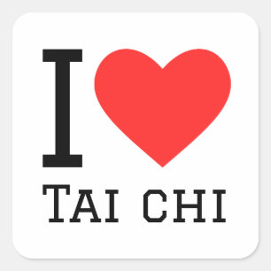 Ik hou van tai chi vierkante sticker