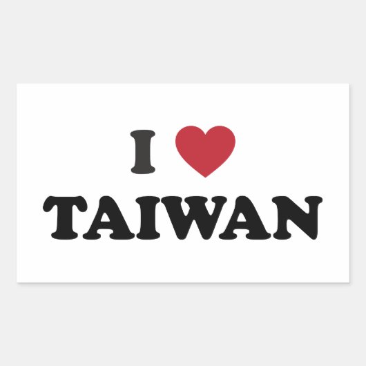 Ik hou van Taiwan Rechthoekige Sticker (Voorkant)