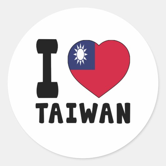Ik hou van Taiwan Ronde Sticker (Voorkant)