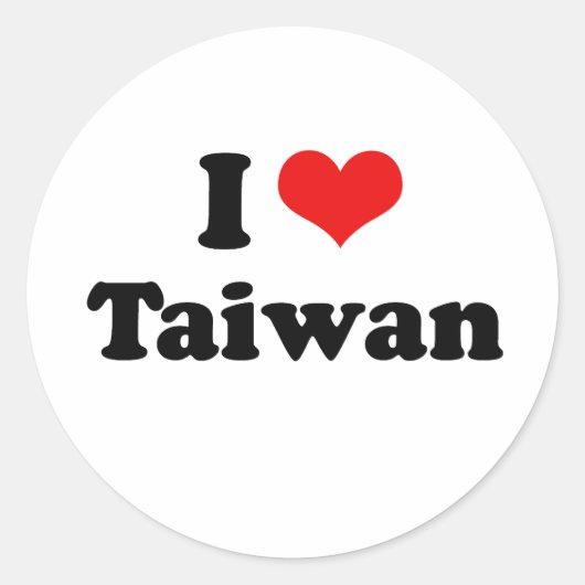 Ik hou van Taiwan Tshirt Ronde Sticker (Voorkant)