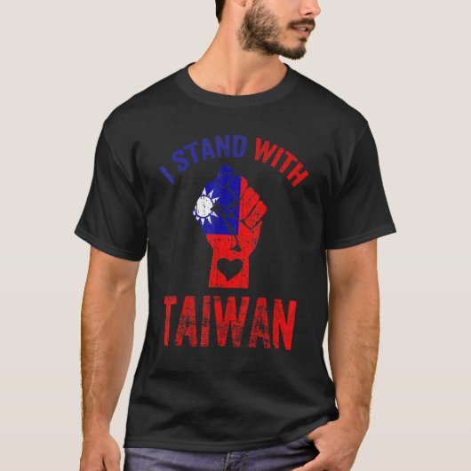 Ik hou van Taiwanese vlag ik sta bij tv T-shirt (Voorkant)