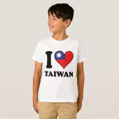 Ik hou van Taiwanese vlag T-shirt (Voorkant volledig)