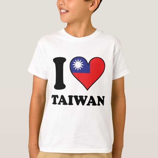 Ik hou van Taiwanese vlag T-shirt (Voorkant)