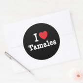 Ik hou van Tamales hart T-Shirt Ronde Sticker (Envelop)