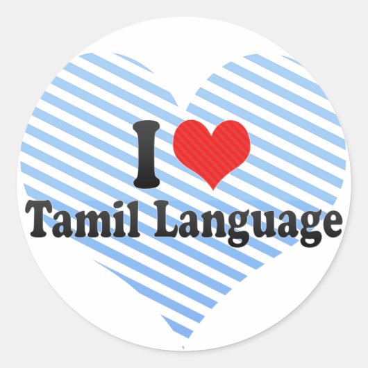 Ik hou van Tamil Taal Ronde Sticker (Voorkant)