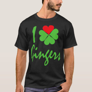 Ik hou van tandenmakers ik Shamrock Heart Gingers T-shirt