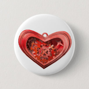 Ik hou van tandwielen ronde button 5,7 cm