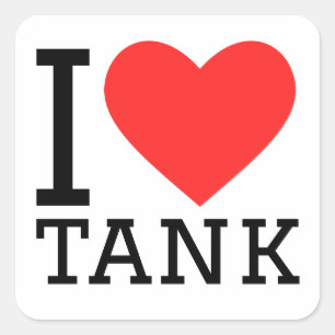 Ik hou van tank vierkante sticker