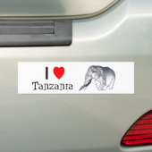 "Ik hou van Tanzania" olifantensticker Bumpersticker (Op auto)