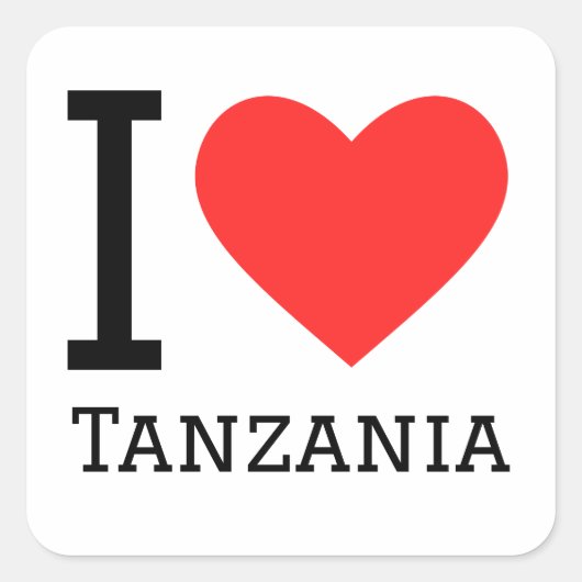 Ik hou van tanzania vierkante sticker (Voorkant)