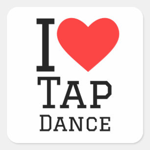 Ik hou van tapdansdansen vierkante sticker
