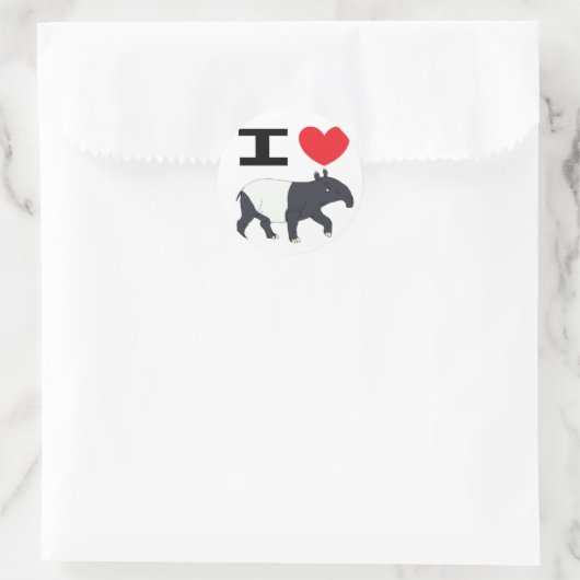 Ik hou van Tapir sticker (Tas)