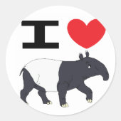 Ik hou van Tapir sticker (Voorkant)