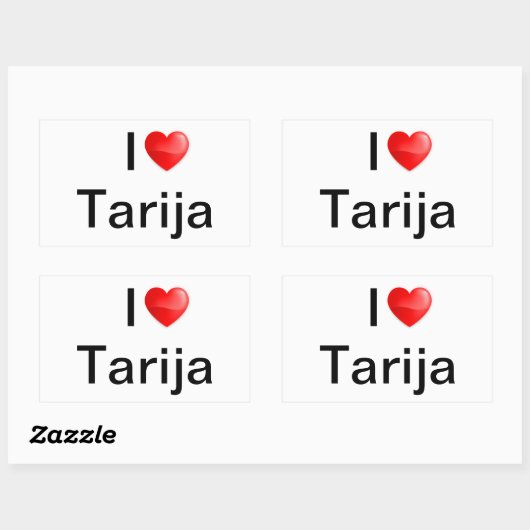 Ik hou van Tarija Rechthoekige Sticker (Vel)