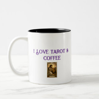 Ik hou van Tarot en koffiekaart Kracht Lezer Tweekleurige Koffiemok