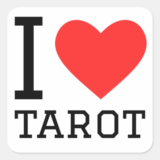 Ik hou van tarot vierkante sticker (Voorkant)