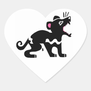 Ik hou van Tasmaanse DUIVELS -Originele graphics - Hart Sticker