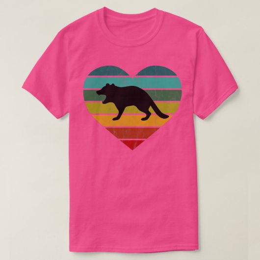 Ik hou van Tasmaanse Duivels Retro Heart T-shirt (Design voorkant)