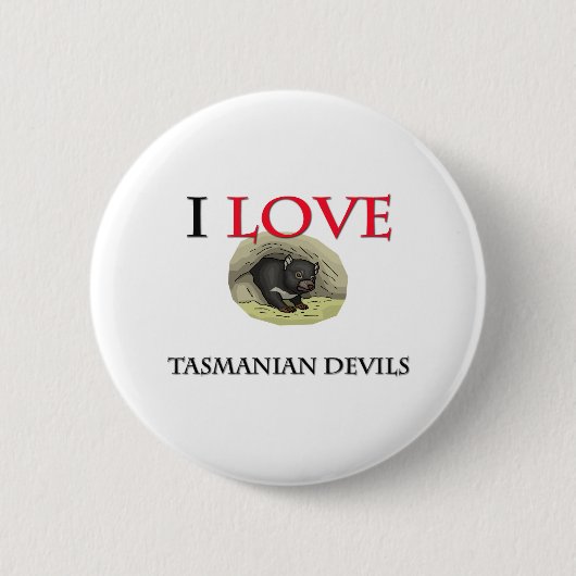 Ik hou van Tasmaanse duivels Ronde Button 5,7 Cm (Voorkant)