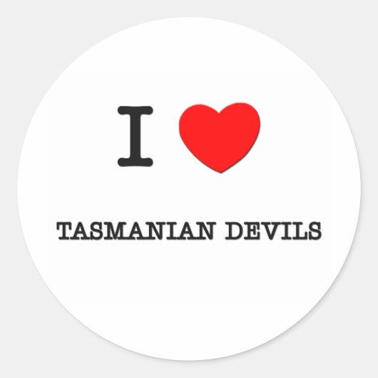 IK HOU VAN TASMAANSE DUIVELS RONDE STICKER (Voorkant)