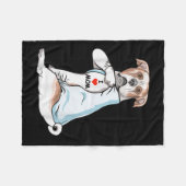 Ik hou van Tattoo American Bulldog Ma Hondenliefhe Fleece Deken (Voorkant (Horizontaal))