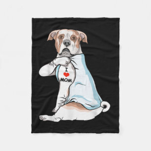 Ik hou van Tattoo American Bulldog Ma Hondenliefhe Fleece Deken